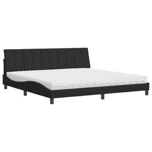 vidaXL Bed met matras "Hanko" fluweel zwart 200x200 cm