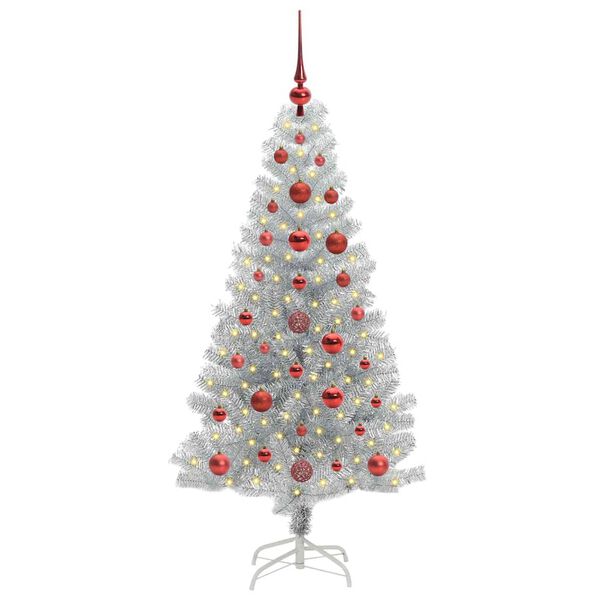 vidaXL Kerstboom met 150 LED met standaard Zilver 120 cm PET