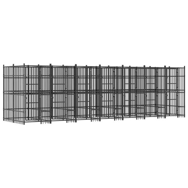 vidaXL Hondenkennel 12,9 m&sup2; staal