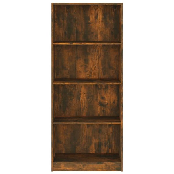 vidaXL Boekenkast 4-laags 60x24x142 cm bewerkt hout gerookt eikenkleur