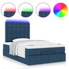 vidaXL Ottoman bed met matras en LED's 120x190 cm stof blauw
