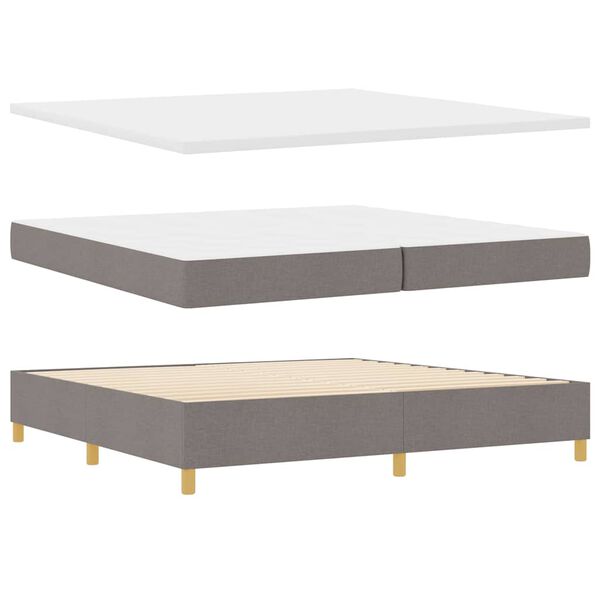 vidaXL Boxspring bed met matras met hoofdeinde Taupe 200 x 200 cm Stof