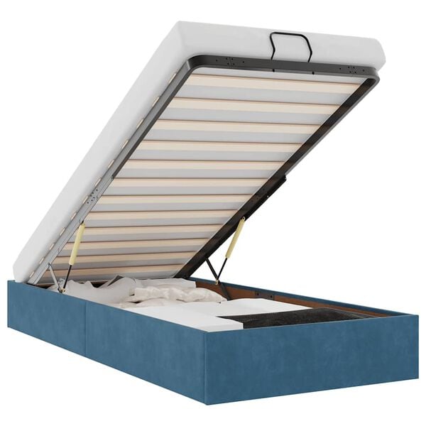 vidaXL Bedframe zonder matras 80x200 cm fluweel donkerblauw