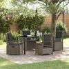 vidaXL Tuin eettafelset 5 pcs Grijs poly rattan