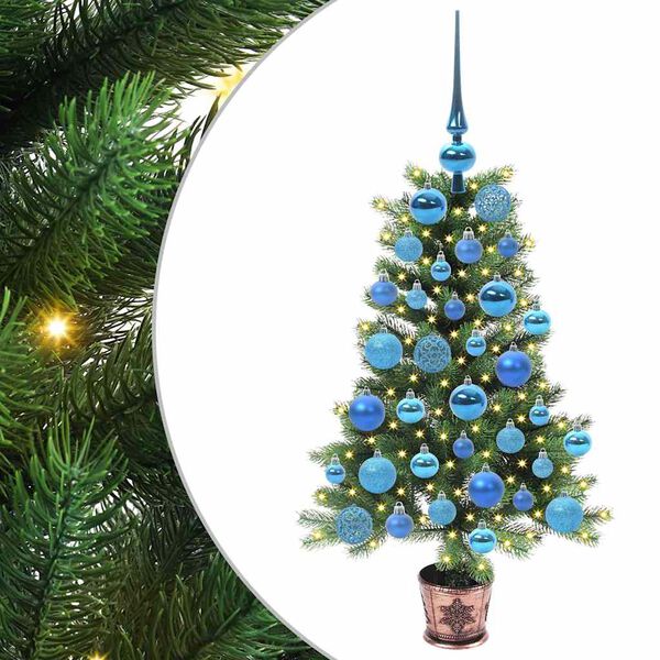 vidaXL Kerstboom met 150 LED met standaard Groen 90 cm PE