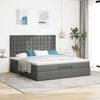 vidaXL Ottoman bed met matras 160x200cm stof donkergrijs