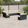 vidaXL 12-delige Loungeset met kussens poly rattan zwart