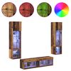 vidaXL TV-wandmeubel met LED-striplichten 6 pcs Oud Hout Bewerkt hout