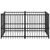 vidaXL Hondenkennel 193,5x97x100 cm staal zwart