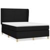 vidaXL Boxspring met matras stof zwart 140x200 cm