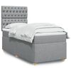 vidaXL Boxspring met matras stof lichtgrijs 80x200 cm