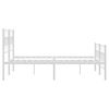 vidaXL Bedframe met hoofd- en voeteneinde metaal wit 135x190 cm
