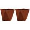 vidaXL Plantenbak 2 pcs Roestig 40 x 40 x 40 cm Cortenstaal
