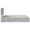 vidaXL Bedframe met lade Grijs Sonoma 150 x 200 cm Ingenieurshout