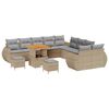 vidaXL Tuinbankenset 13 pcs Beige poly rattan