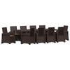 vidaXL Tuin eettafelset 11 st Bruin en Taupe PP