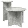 vidaXL Bijzettafelset 2 st Betongrijs &Oslash; 45 x 35 cm Bewerkt hout