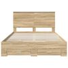 vidaXL Bedframe met hoofdeinde Sonoma Eiken 150 x 200 cm Bewerkt hout