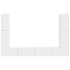 vidaXL Tv-meubelset 8 pcs Wit Bewerkt hout