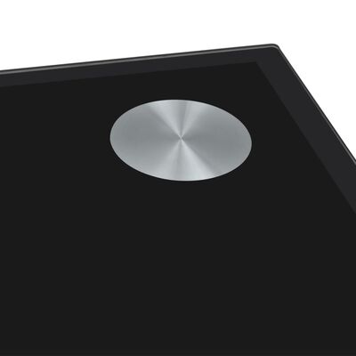 vidaXL Eettafel met glazen tafelblad zwart
