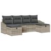 vidaXL Bankstel 6 st poly rattan