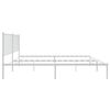 vidaXL Bedframe met hoofdbord metaal wit 150x200 cm
