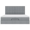 vidaXL Ottoman bed met matrassen 200x200cm stof lichtgrijs