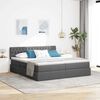 vidaXL Opslag bed met matras Donkergrijs 200 x 200 cm Nep Leer