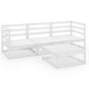 vidaXL 4-delige Loungeset massief grenenhout wit