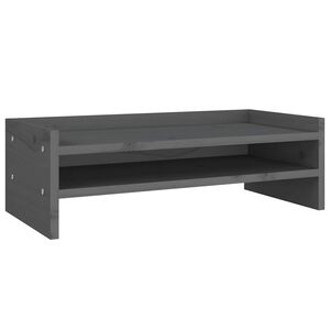 vidaXL Monitorstandaard 50x24x16 cm massief grenenhout grijs