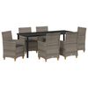 vidaXL Tuin Eetset 7 pcs Grijs poly rattan
