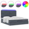 vidaXL Ottoman bed met matrassen en LED's 160x200cm fluweel