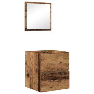 vidaXL Badkamerkast met lade Oud Hout 41 x 38,5 x 45 cm Bewerkt hout