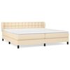 vidaXL Boxspring met matras stof cr&egrave;mekleurig 200x200 cm