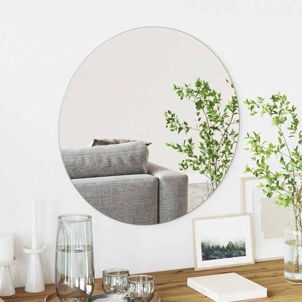vidaXL Wandspiegel Rond &Oslash; 60 cm gehard glas