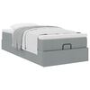 vidaXL Ottoman bed met matras 100x200cm stof lichtgrijs