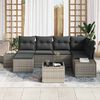vidaXL Tuin Sofa Set met kussen 7 pcs Grijs poly rattan