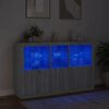 vidaXL Dressoir met LED-verlichting 162x37x100 cm grijs sonoma eiken