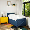 vidaXL Boxspring met matras stof blauw 90x200 cm