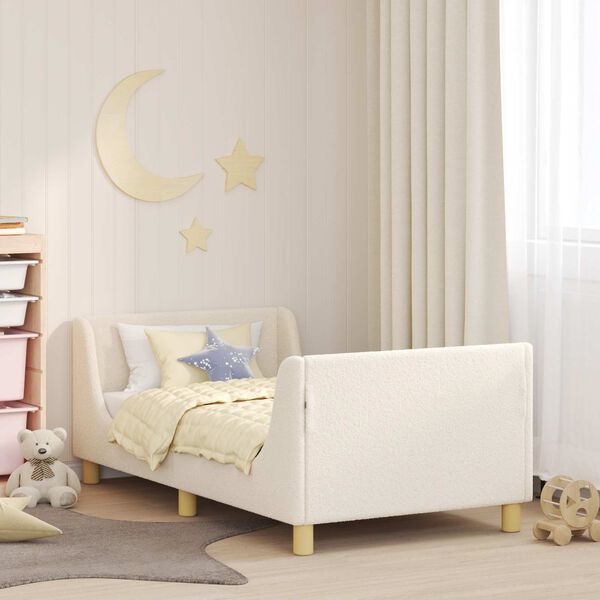 vidaXL Bedframe voor kinderen met hoofdbord Crème 80 x 160 cm