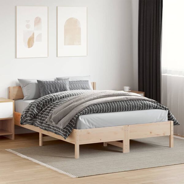 vidaXL Bedframe zonder matras massief grenenhout 150x200 cm