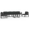 vidaXL 7-delige Loungeset met kussens aluminium antracietkleurig