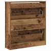 vidaXL Schoenenkast met plank Oudhout 80 x 21 x 87,5 cm Bewerkt hout