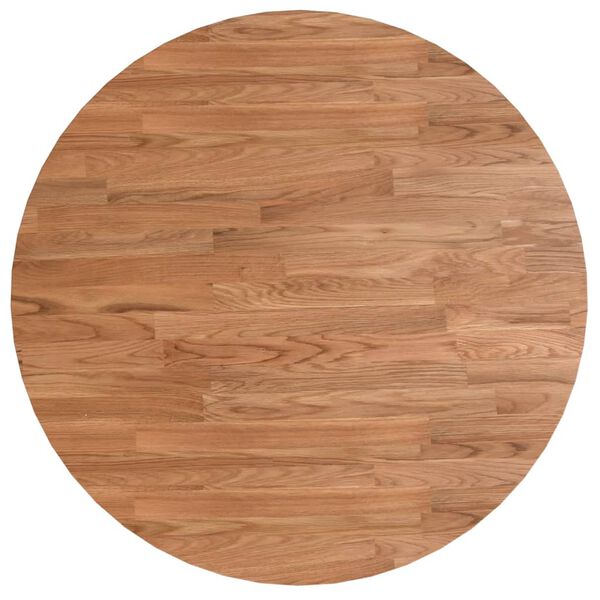 vidaXL Tafelblad rond Ø 60x1,5 cm bewerkt massief eikenhout lichtbruin