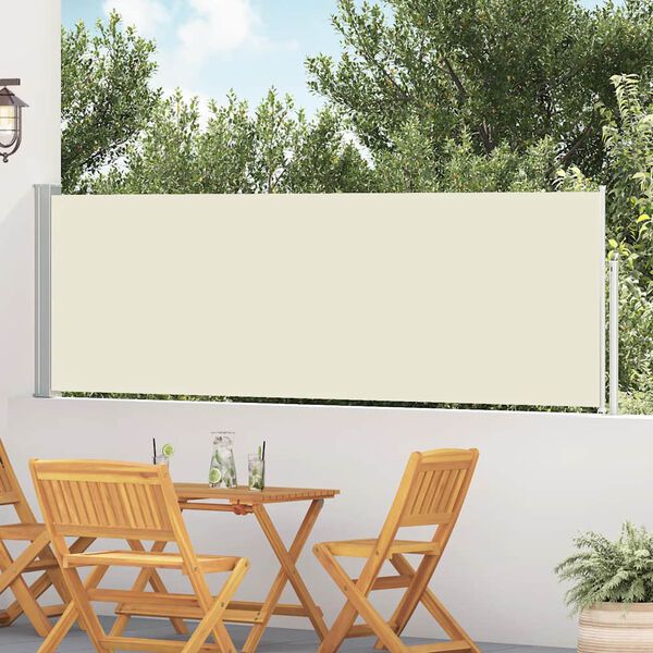 vidaXL Tuinscherm uittrekbaar 100x500 cm cr&egrave;me