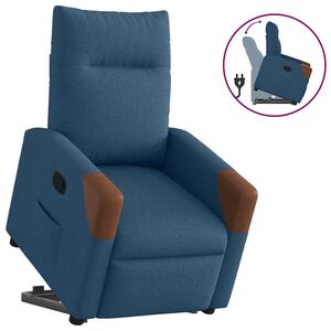 vidaXL Sta-op-stoel verstelbaar stof blauw