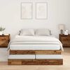 vidaXL Opbergbedframe met lade met opslag Oud Hout 150 cm Bewerkt hout