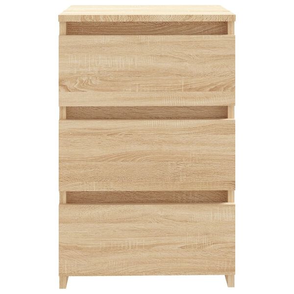 vidaXL Nachtkastje 40x35x62,5 cm bewerkt hout sonoma eikenkleurig