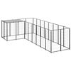 vidaXL Hondenkennel 6,05 m&sup2; staal zwart