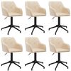 vidaXL Eetkamerstoelen 6 st stof crèmekleurig